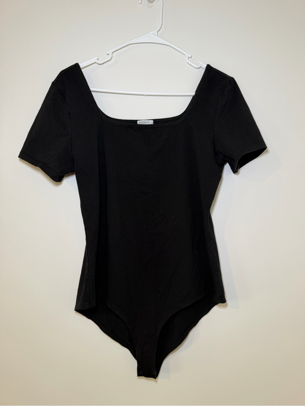 Black Square Neck Short Sleeve Bodysuit Women’s XXL